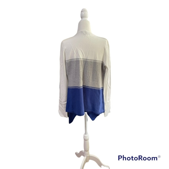 Adrienne Vittadini Studio Color Block 100% Cotton Cardigan Size Small - Picture 3 of 6
